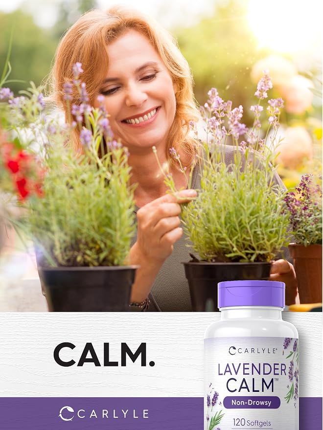 Carlyle Lavender Pills | 80 mg | 120 Softgel Capsules | Calm & Non-Drowsy Formula | Non-GMO & Gluten Free Supplement