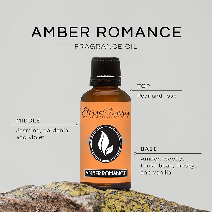 Eternal Essence Oils Amber Romance 30ml Premium Fragrance Oil - for Candle, Soap Making, Aromatherapy, Diffusers, Home Care, & Humidifiers