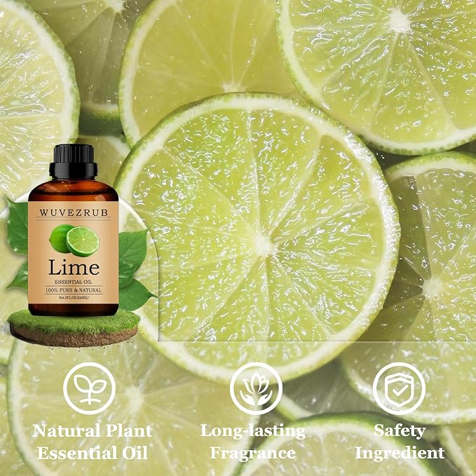 Lime Essential Oils 240ML, Pure Lime Essential Oil for Aromatherapy Diffuser - 8 Fl Oz