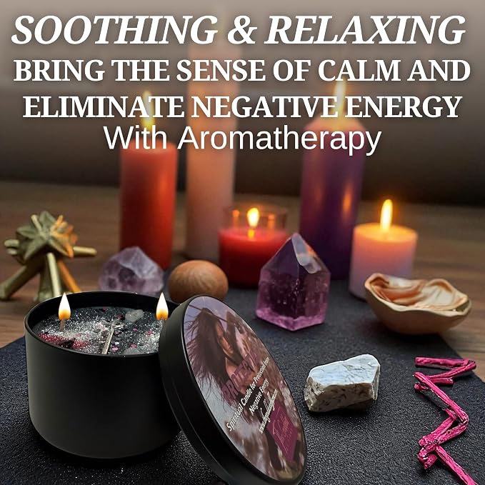 Protection Spell Candle | Coconut Wax Candle | Negativity, Psychic Attacks & Evil Intentions | Wiccan Pagan Hoodoo Conjure (14 oz)