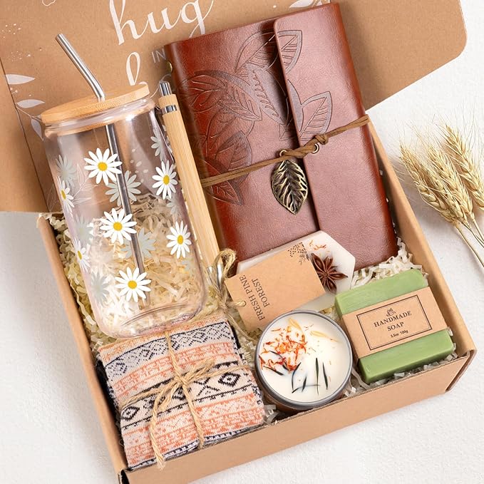 Gift Baskets for Women, Birthday Gift Box, Self Care Spa Kit Set, Get Well Soon Gifts for Women, Relaxing Care Package for Friend Mom Coworker, Mothers Day