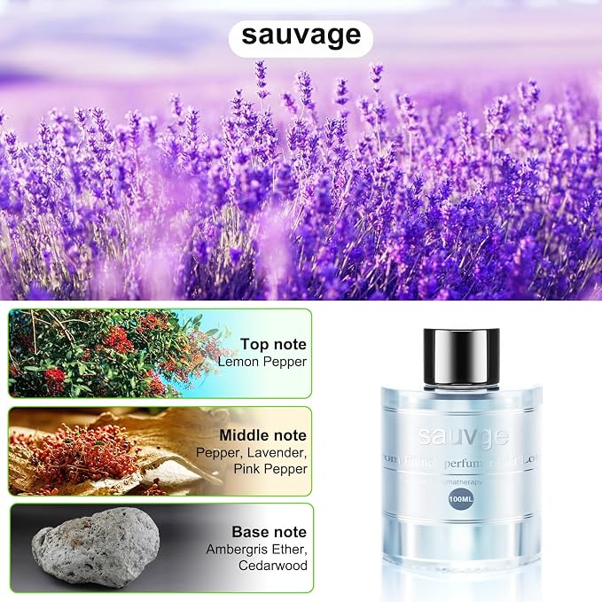 Amor Lyris 3.5OZ/100ml Large Car Air Freshener Refill, CO01/Dedicated Perfume Long Lasting Air Fresheners 6 Months, Car Diffuser Essential Oil Made of Natural Plant Extracts, Sauvage