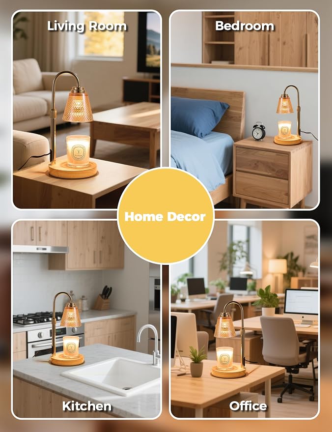 Candle Warmer Lamp with Timer Dimmer, Birthday Gifts for Mom Women Friend Sister, House Warming Gifts, Wax Melt Warmer, Office Apartment Dorm Room Home Decor