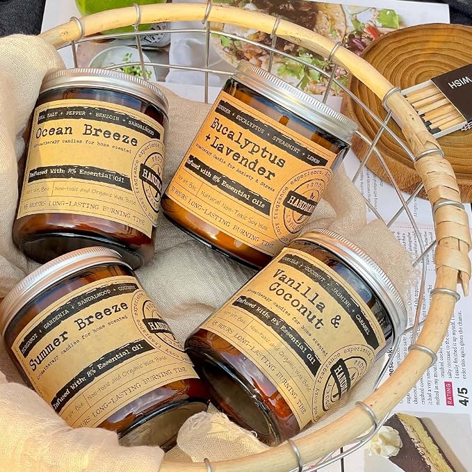 KOTKAS Ocean Breeze Scented Candles - 8oz Natural Scented Soy Candles Non Toxic, Aromatherapy Candles for Home Scented Candles Gifts for Women Bath Relaxing Calming Soothing Relaxation Stress Relief