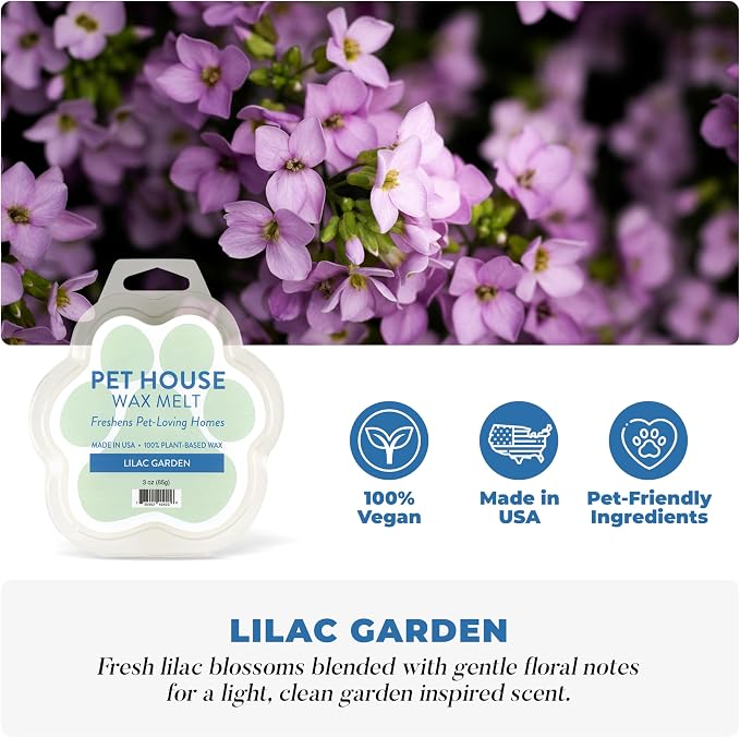 Pet House Lilac Garden Summer Scented Wax Melts - Long-Lasting Plant Based/Soy Wax Melts for Pet Odor Pack of 2