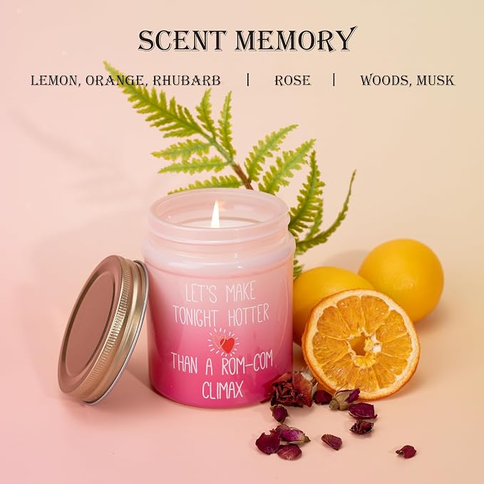 10oz Rose Scented Candles, Valentine's Gift for her, Valentine Pink Candle, Pink Decorative Candle Gifts, Friendship Gift for Best Friends, BFF, Coworker, 50 Hours Long-Lasting Burn Time