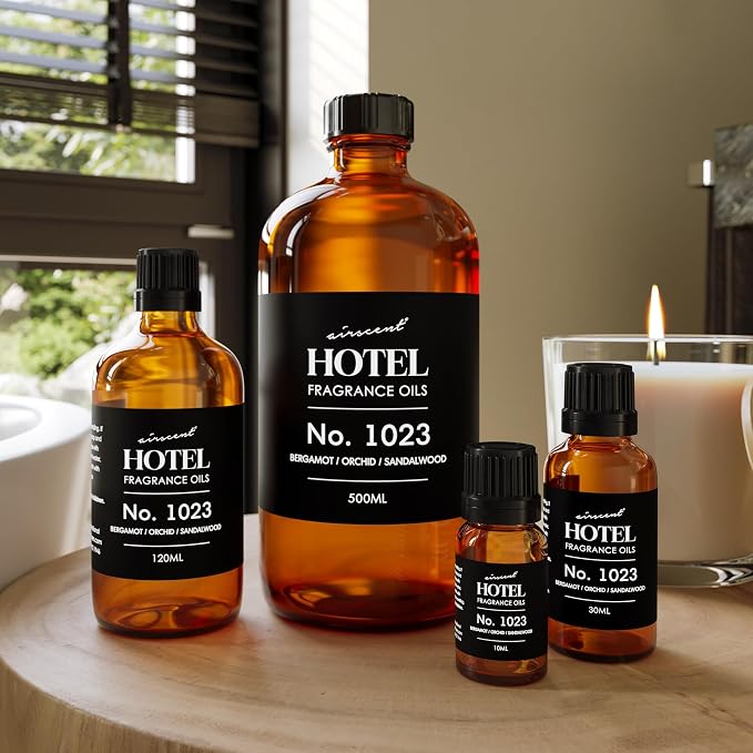 AirScent Hotel Diffuser Oil No. 1023 Inspired by The Baccarat Hotel Scent - Love Affair Fragrance Oil for Ultrasonic and Waterless Diffusers and Crafting - 120 mL, 4 fl oz Bottle