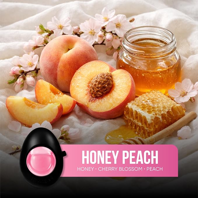 Air Jungles Car Air Freshener Vent Clip 3 Count, Honey Peach Scent, 4 ml Each, Long-Lasting Car Odor Eliminator, Easy Clip-On Design, Up to 90 Days Freshness for Cars, Trucks, and SUVs