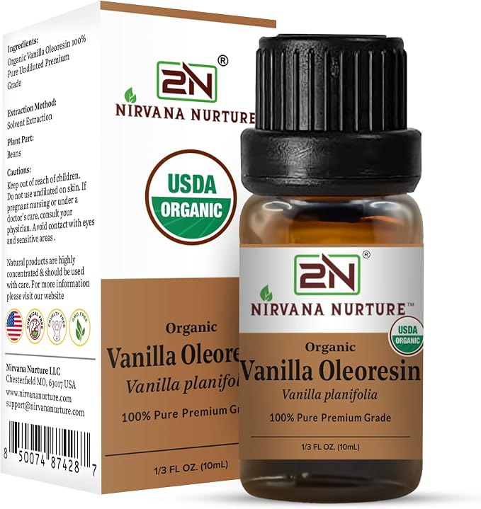 Vanilla Oleoresin, USDA Certified Organic, 100% Pure Undiluted, Aromatherapy Oil for Diffuser, Hair & Skin Care