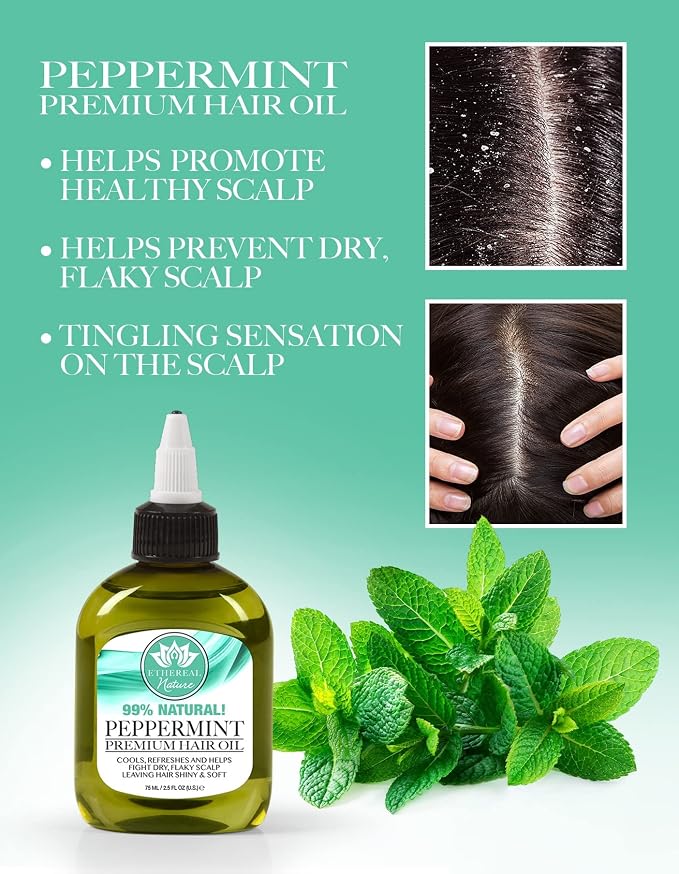 Ethereal Nature 99% Natural Hair Oil Blend Peppermint, 7.10 oz