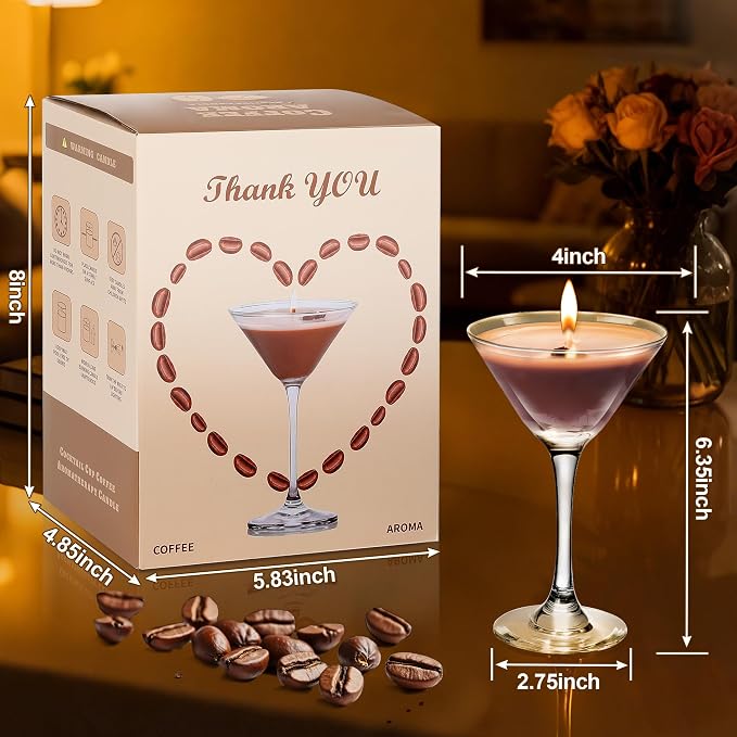 Espresso Martini Candle Gifts for Women Men, Coffee Scented Unique Gift for Espresso Lovers, Soy Wax Candles for Coffee Bar, Home Decor for Mother, Birthday, Christmas