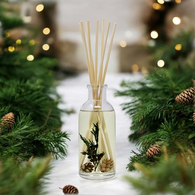 Urban Naturals Balsam Forest Reed Diffuser Oil Set - Real Juniper and Pine Cones – Fragrance Notes of Fraser Fir, Evergreen, Pine, Woodsy Cedar and Sandalwood – Vegan 3.75 Ounces – Made in the USA