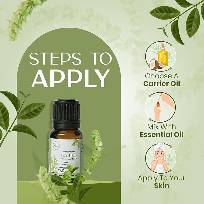 My ACE Tea Tree Essential Oil 0.33 Fl Oz - Pure & Natural - Premium Grade for Aromatherapy, Diffuser, Skin, Hair, Massage, Candle & Soap Making, Home - Glass Bottle with Dropper - Long Lasting Scent