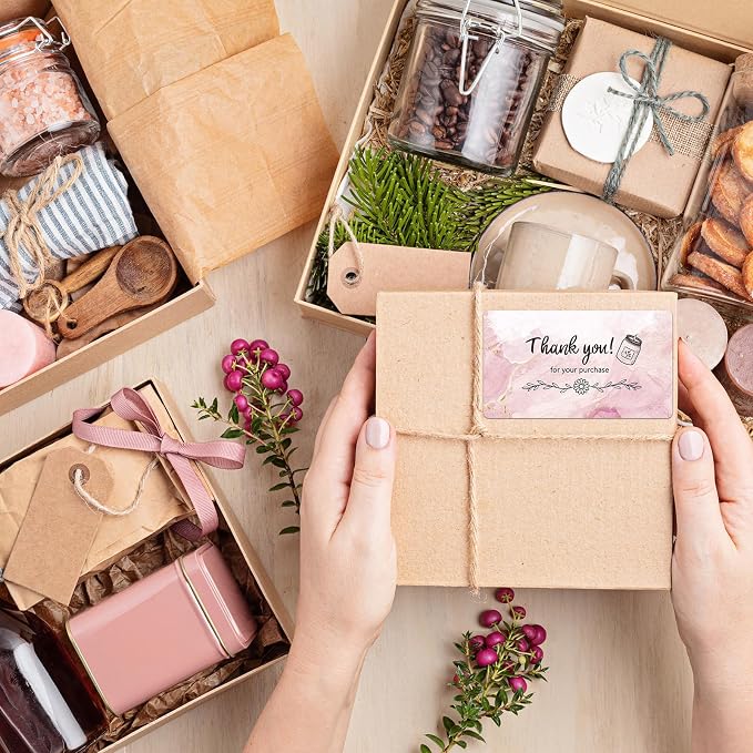 240 PCS Handmade Candle Care Instruction Cards 3.5 x 2 Inches Scented Candles Certified Cards for Candle Makers Soy Bees Wax Coconut Essential Oils Romantic Pink