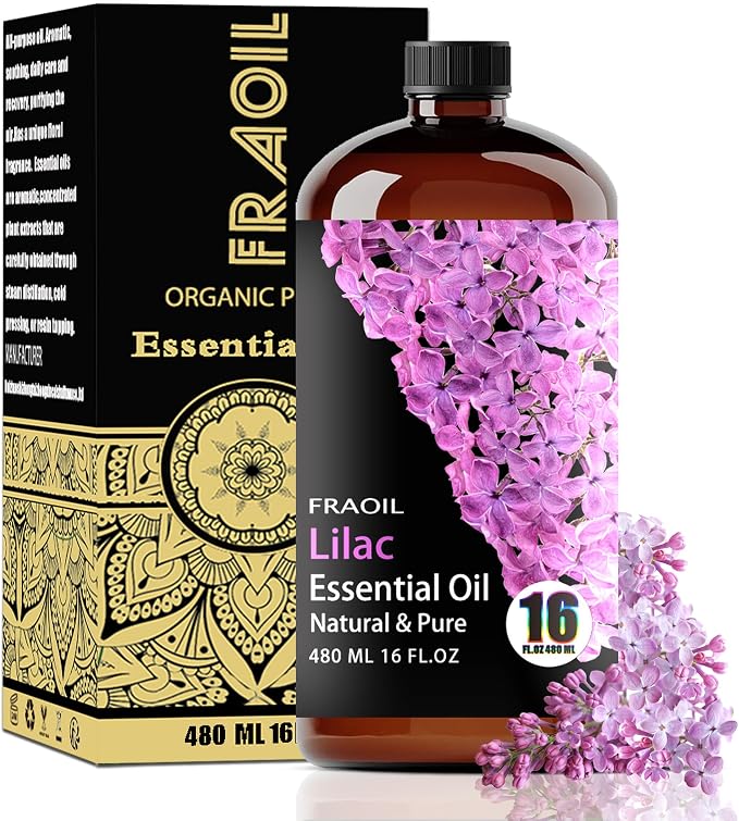 Lilac Essential Oil, Lilac Oil 16 Fl Oz 480 ML for Diffuser Humidifier Yoga Cleaning DIY Candle Soap Making Perfume Gift Essential Oils