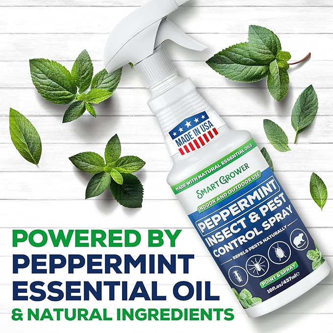 Peppermint Oil Spray for Insects, Pests, Rodents, Mice, Bugs, Spiders, Ants & Wasps - All Natural Pest Control Repellent for Home, Indoor, Outdoor, Garden, Maximum Strength, Ready-to-Use, 16 FL OZ