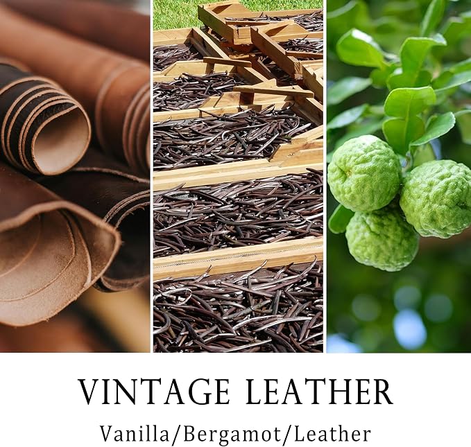 MILIVIXAY Candle for Men Vintage Leather Scented Classic 9oz Jar Single Wick Candle, Soy Wax Candles for Consistent Burn, Over 50 Hours of Burn Time, Ideal for Creating Relaxing & Holiday Gifting.