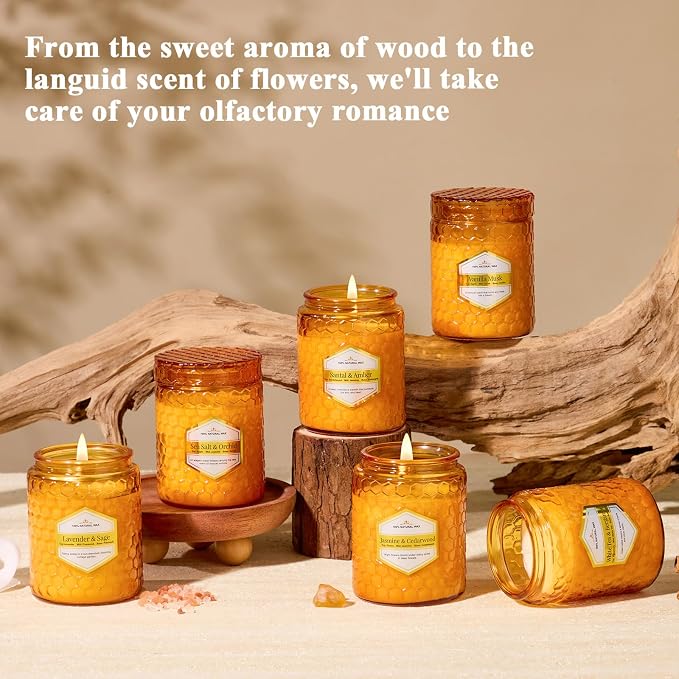 6 Pack Natural Soy Wax Jar Candles for Home, Scented Aromatherapy Gift Set for Women, 33 oz 240 Hour Long Lasting Candles Gifts for Mothers Day Birthday Women Valentine's Day