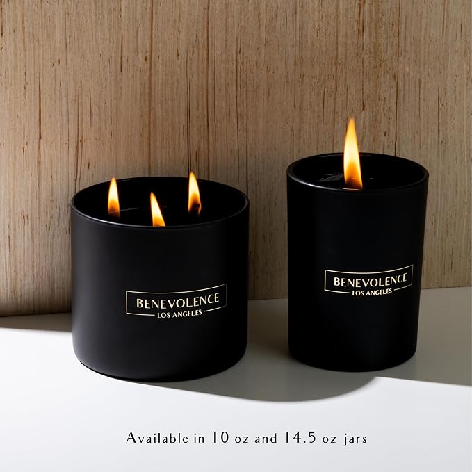 Benevolence LA Premium Black Berries Scented Candle – Long-Lasting, 45-Hour Burn – Luxury Black Wax Soy Candle for Home – Aromatherapy & Room Decor – 10oz