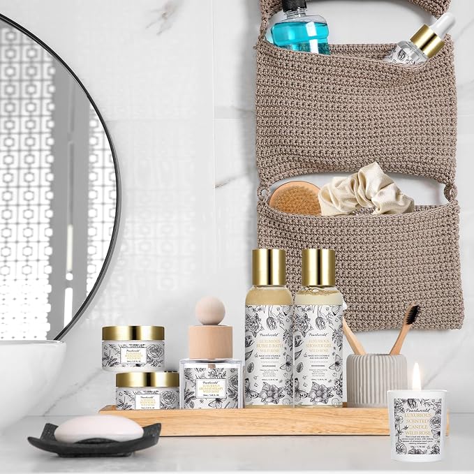 Mother's Day Gifts, Spa Gift Set for Women- Luxury Rose 14 Pcs Bath Set, Home Spa Kit, Christmas Gift for Women, Birthday Gifts