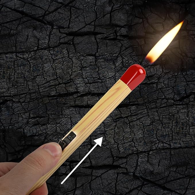 Match Stick Shaped Multipurpose Butane Lighter, Novelty Candle and Grill Lighters, Extended Handle Flame Igniters for Candles, Fireplaces and BBQ (Pack of 2)
