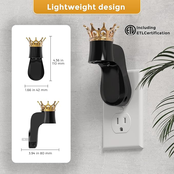 L LOHAS LED Wall Fragrance Plug with Night Light 2Pcs Compatible with Bath and Body Works Wall Fragrance, 90°Rotatable Plug Essential Oil Diffuser for Home, Office (Black)