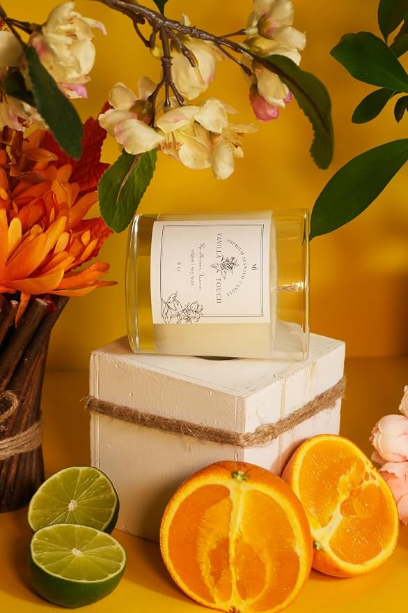 Vanilla Scented Candle | Soy Wax 8 oz Jar | Highly Scented Candles for Home | Long Lasting Aromatherapy | Decorative Gift for Women | Minimalist Room Decor