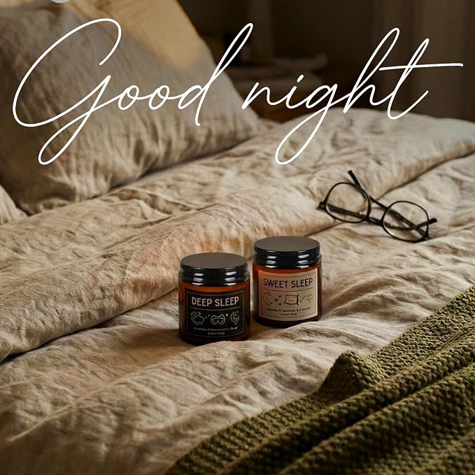 6 Pack Scented Candles Gift Set, 21 oz Natural Soy Wax Glass Jar Sleep Candles for Home, Lavender & Chamomile for Stress Relief, Relaxation Gifts for Women & Men