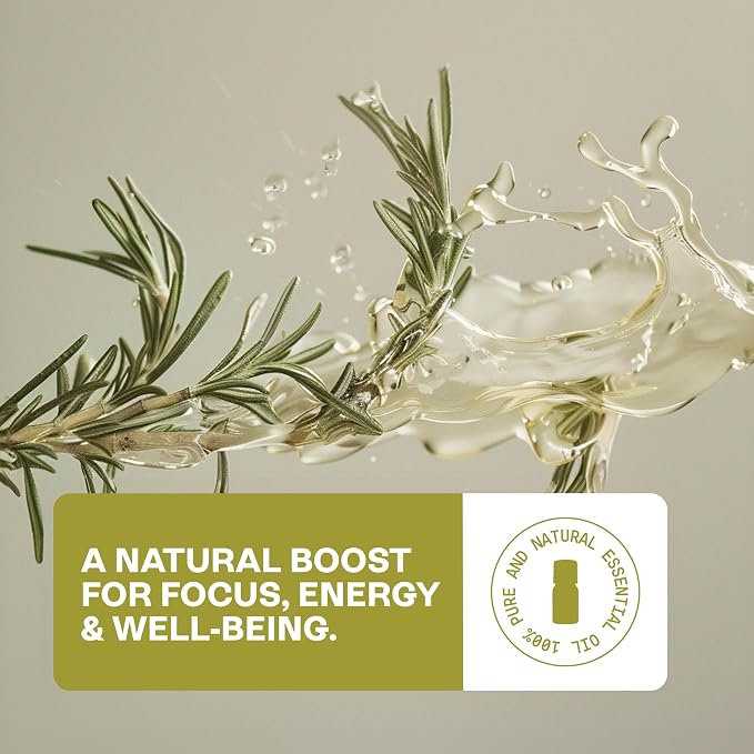 Beauts Premium Rosemary Essential Oil – 100% Pure & Natural - Hair Growth, Scalp, Memory & Focus – Rosemary Oil for Aromatherapy, Diffuser, Massage & Skin – Vegan & Cruelty-Free 10 mL (.33 fl oz)