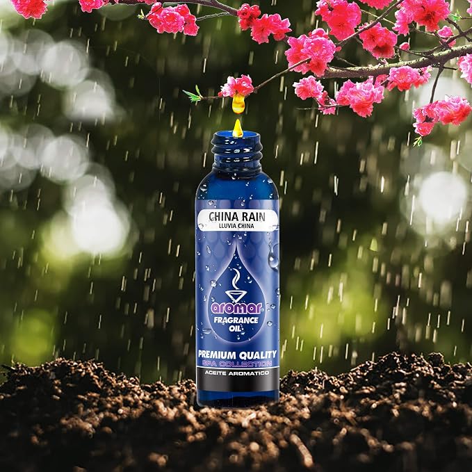 AROMAR Premium Fragrance Oil, Pack of 3 Rain Mist (China Rain) 2oz. Bottles. Long Lasting Aromatic Scent, Fresh and Revitalizing Aromatherapy for Living Room, Bedroom, and Kitchen