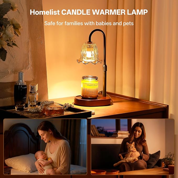 Homelist Dimmable Candle Wax Warmer, Candle Warmer Lamp with Timer for New Home, Mondern Warmers Flower Lamp, House Warming Gifts for Sister, Women, Mom, Girlfriend, Couple