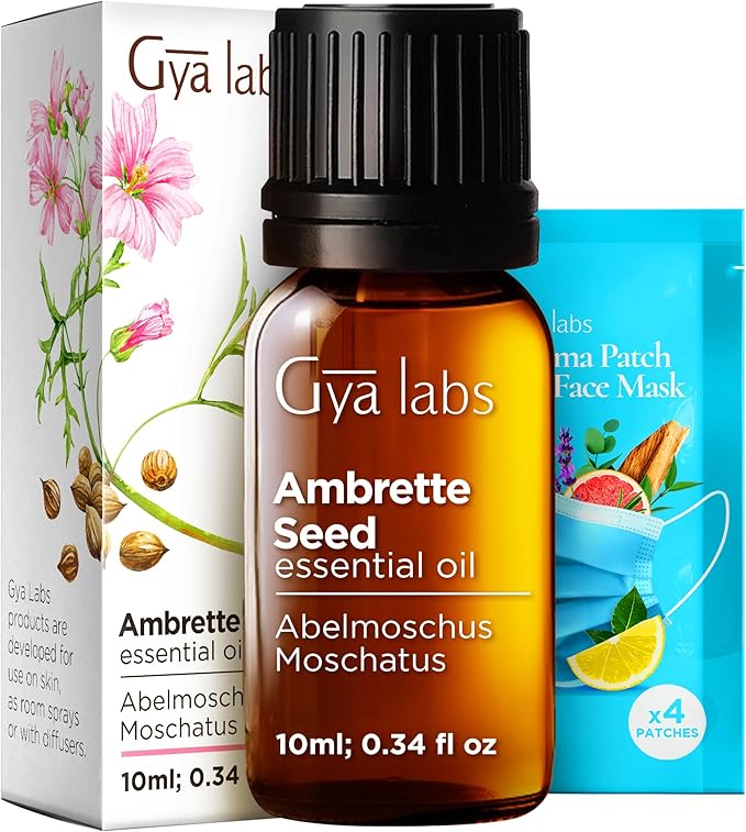 100% Pure Ambrette Seed Essential Oil - 0.34 Fl Oz - Ambrette Seed Oil for Hair, Skin, Diffuser, Aromatherapy & DIY Candle Making Scent