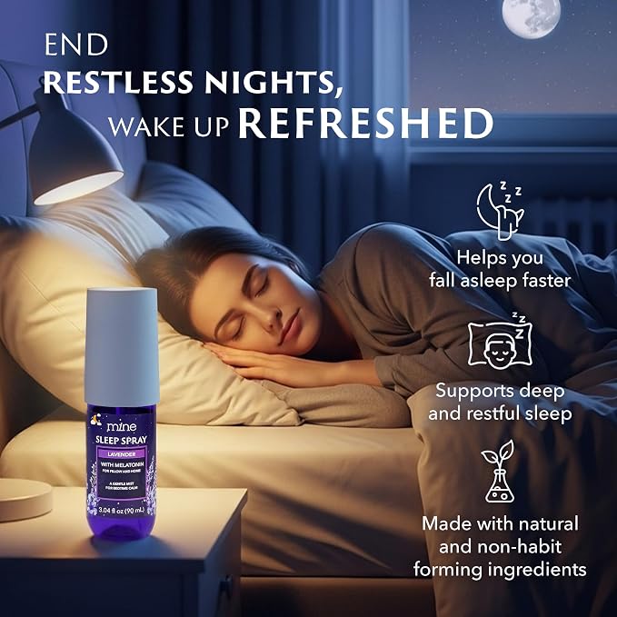 Lavender Sleep Spray with Melatonin - Relaxing Father Gifts – Natural Pillow Mist for Sleep, Calming Bed Spray for Adults, Gifts for Teen Girls and Women