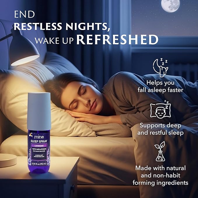 Lavender Sleep Spray with Melatonin & Tea Tree Essential Oil Roll-On Set – Meaningful Gifts for Women & Teen Girls – Pillow Mist for Nighttime Ritual, Well Being Relaxation Bundle, Save More with