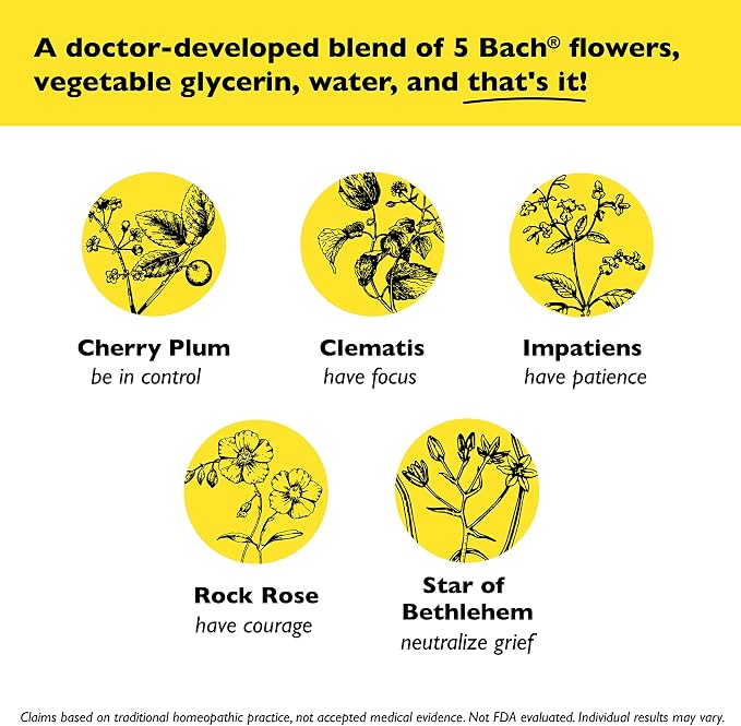 Bach Rescue Remedy Dropper 10mL, Natural Stress Relief, Homeopathic Flower Essence, Vegan, Gluten & Sugar-Free, Non-Habit Forming (Non-Alcohol Formula)