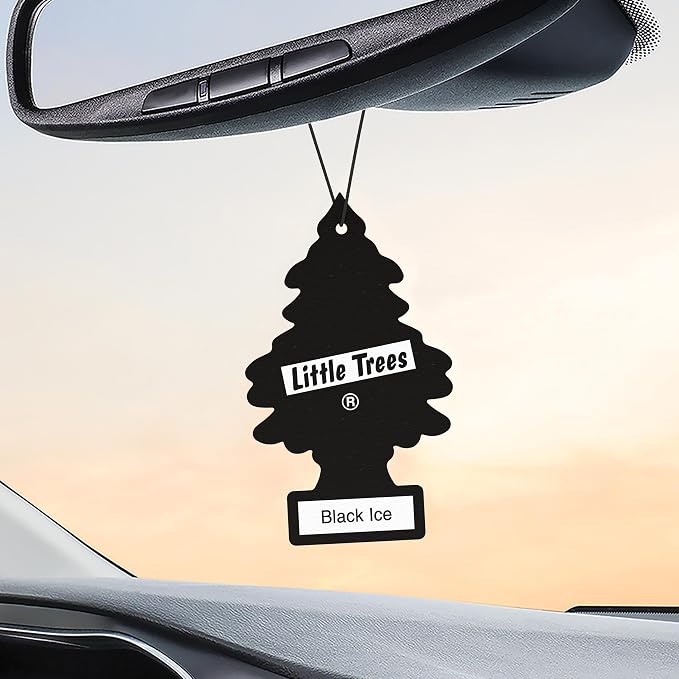 LITTLE TREES Car Air Freshener | Hanging Tree Provides Long Lasting Scent for Auto and Home | Black Ice, 24 Air Fresheners