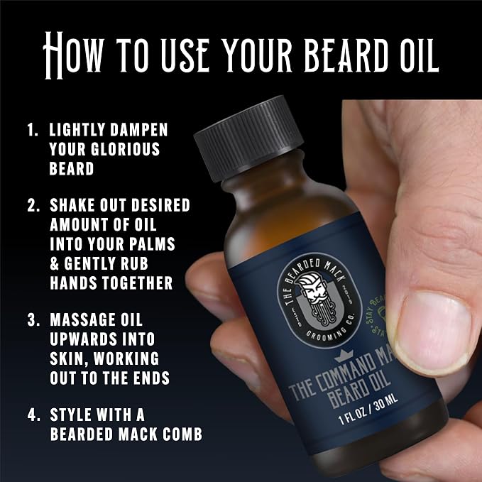 The Bearded Mack – Command & Conquer Beard Oil | Key Lime, Rosemary & Cedarwood Cologne Scent | Softens, Hydrates & Controls Beard | Non-Greasy Daily Beard Conditioner for Men | 1oz