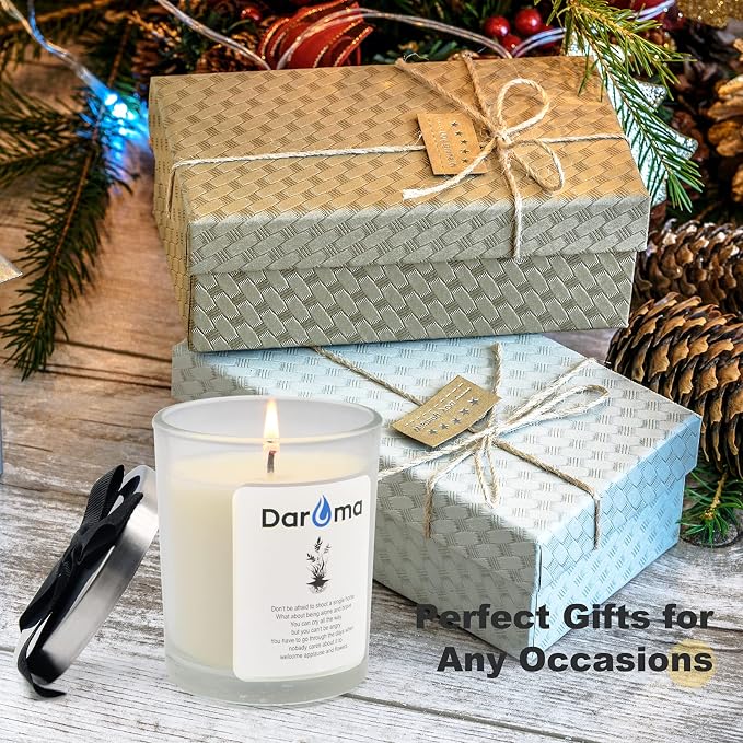 Scented Jar Candle, Daroma Aromatherapy Candle with 100% Natural Soy Wax and Essential Oil, Long Burning Candle, Relaxing for Bath, Yoga, Work, Holiday Gifts for Birthday, Christmas, Morning Mist
