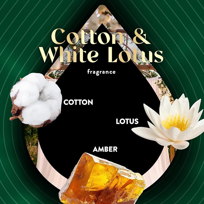 Air Wick Plug-In Scented Oil Refills, 4 Count, Cotton & White Lotus, Air Freshener, Essential Oils