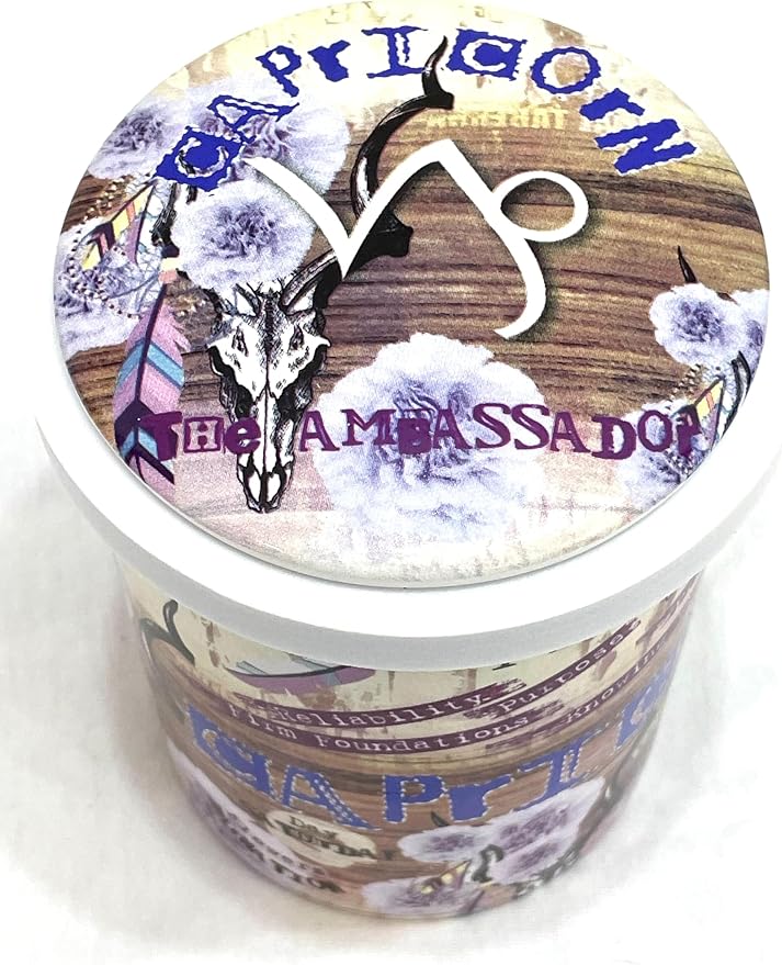 Capricorn Zodiac Candle – Jasmine Scented Soy Candle for Self Care & Relaxation – Zodiac Birthday Gift – 80 Hour Burn – Reusable Ceramic Jar