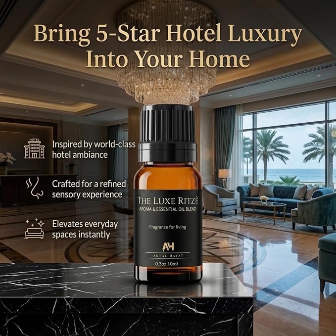 Hotel Diffuser Oil Inspired by The Ritz Carlton Hotel - Essential Oils for Humidifiers and Waterless Diffusers - Ritz Carlton Scent Diffuser Oil - Hotel Scents for Home - Glass Bottle & Dropper (10ml)