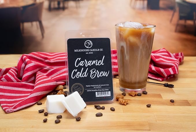 Milkhouse Candle Company Caramel Cold Brew Soy Wax Melts - Cold Brew Coffee | Milk Chocolate | Caramel & Vanilla Scented - 5.5 oz, Hand-Poured, Made in the USA