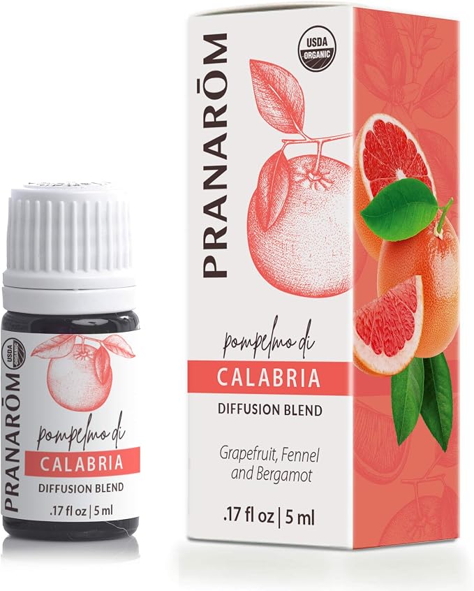 Pranarom - Calabria Diffusion Blend (5ml) - 100% Pure Essential Oil Blend for Diffusing with Grapefruit, Fennel & Bergamot Scent | USDA and ECOCERT Certified Organic