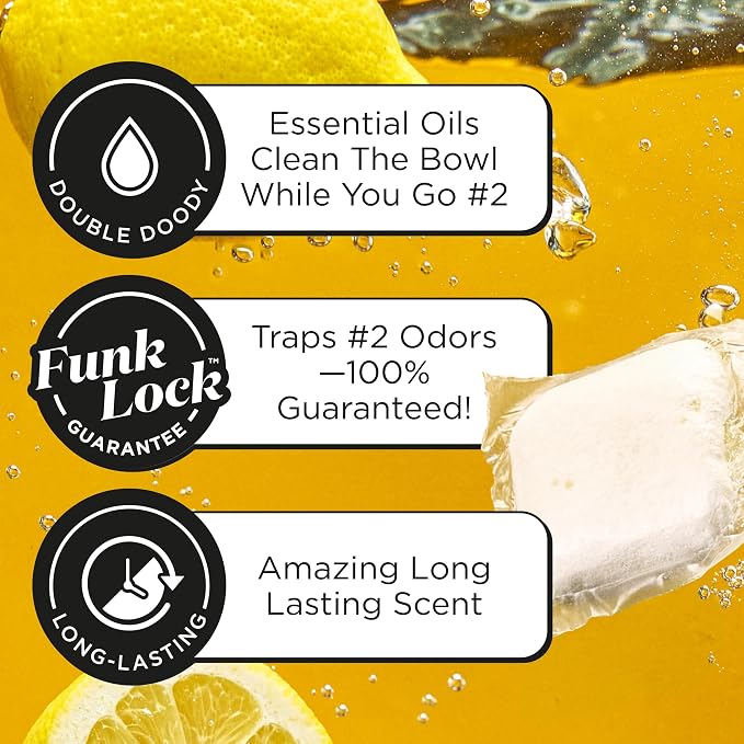 Poo-Pourri Before-You-Go 2-in-1 Toilet Potty Pods, Original Citrus, 5 Ct, Bathroom Odor Deodorizer and Toilet Cleaner with Essential Oils, Lemon, Bergamot and Lemongrass Scent (Pack of 4)