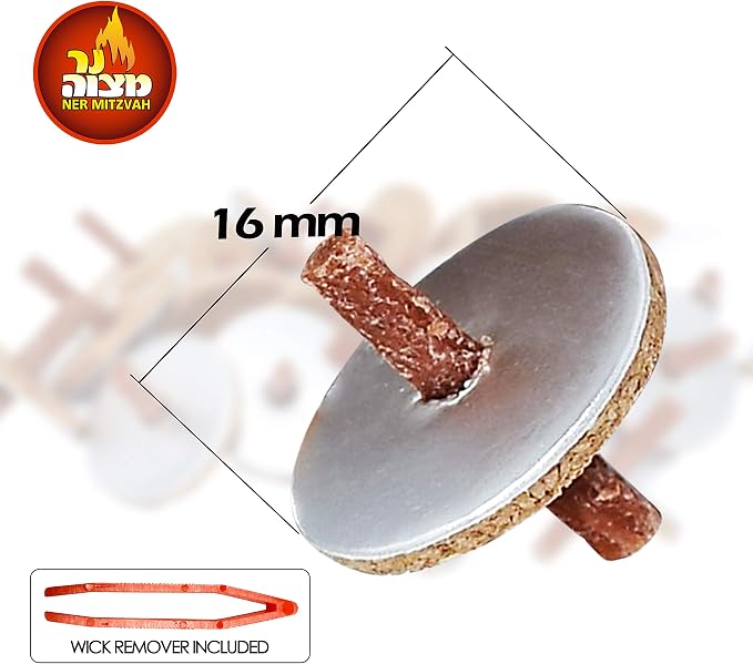Ner Mitzvah Round Floating Wicks, Cotton Wicks and Cork Disc Holders for Oil Cups, Bonus Wick Removal Tweezers - 400 Count (Approx)