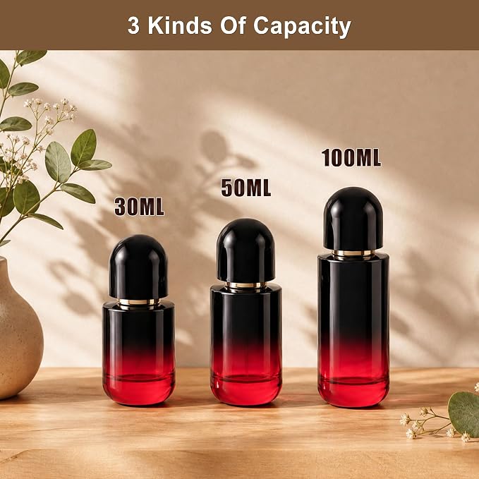 Glass Perfume Bottle Empty Refillable Cologne Sprayer with Upgraded Fine Mist Atomizer, Perfume Spray Container with 3 Easy-Fill Transfer Tools for Fragrance Essential Oils (1.7, ounces)