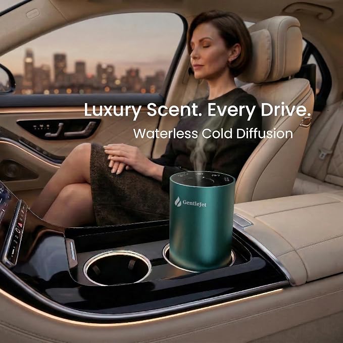 GentleJet LiteMist Waterless Rechargeable Aroma Diffuser for Bedroom, Office & Car, Cold-Air Essential Oil Mist, Aluminum Body, 20ml