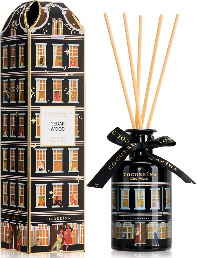 Reed Diffuser for Home - Cedar Wood 6.76 fl oz Diffuser with Sticks, Home Fragrance for Bathroom Shelf Decor, Bedroom & Guest Room