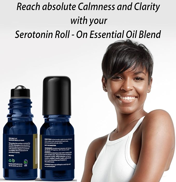 Calm Roll on Essential Oil Stress Relief Sandalwood Vetiver Destress Relaxation Calming Roller Aromatherapy Stick Self Care Purse Stocking Stuffer