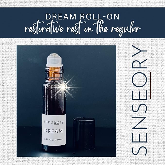 Dream Essential Oil Roll-On – Lavender, Sweet Marjoram, Mandarin & Clary Sage Blend – Natural Aromatherapy for Relaxation & Nighttime Calm – 10ml Roll-On